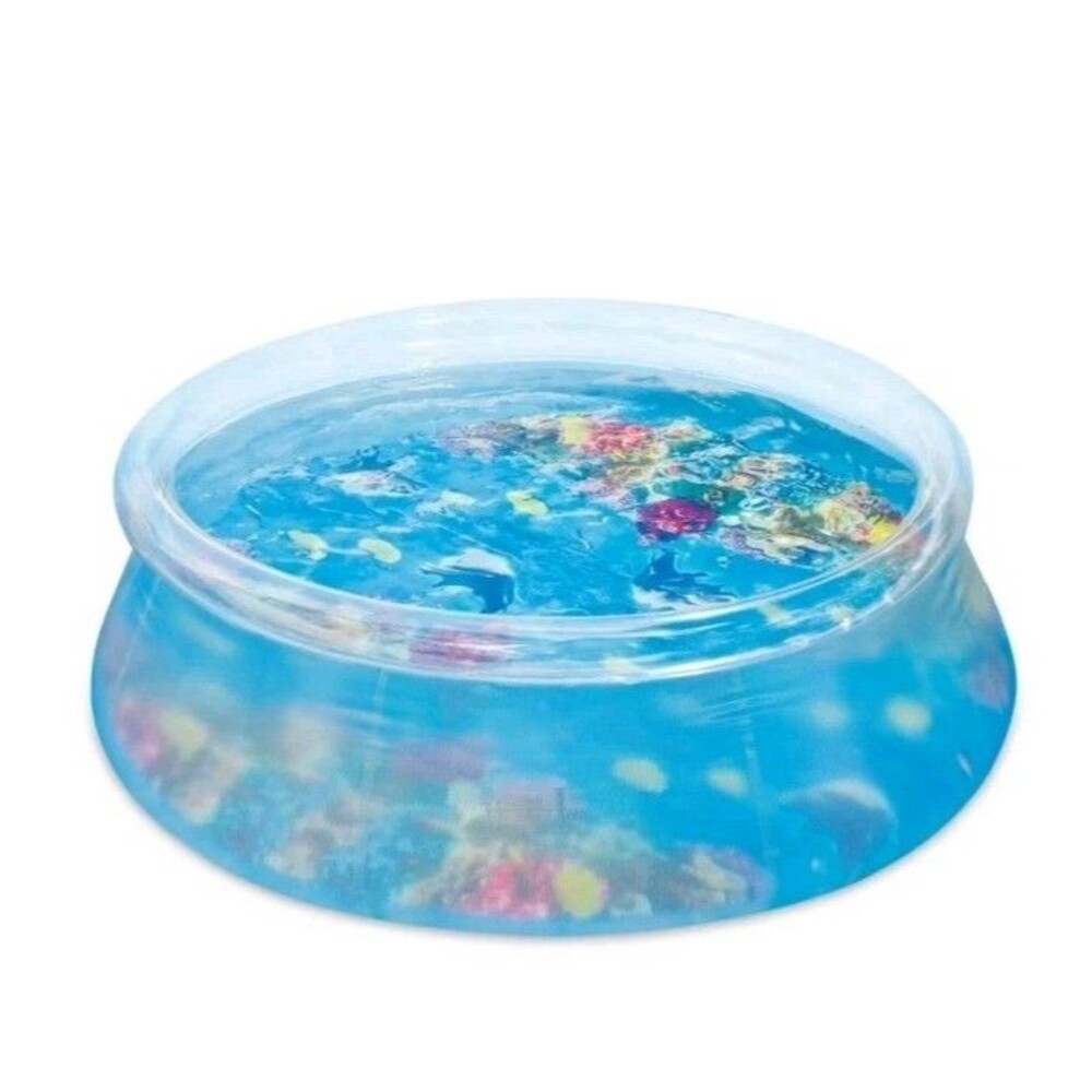Bluescape 8 ft Transparent 3D Above Ground Pool with Goggles, Round